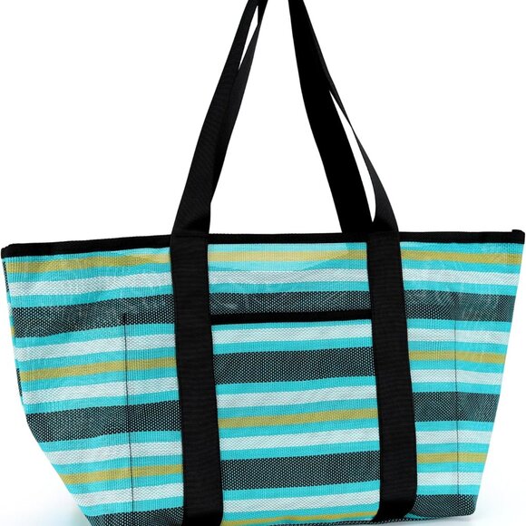 Beach Tote Bag Nylon 25L Waterproof Sandproof Foldable for Travel Pool - Picture 1 of 9
